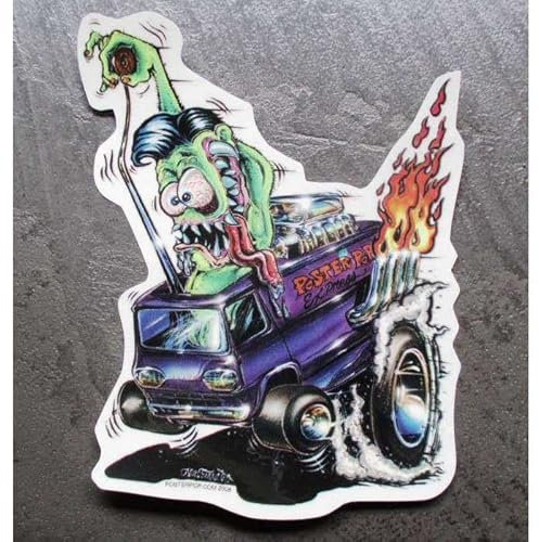 Hotrodspirit – Aufkleber Monster grün Fahrer Van LKW US selbstklebend transparent
