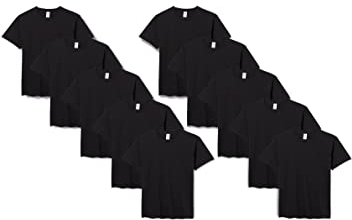 Fruit of the Loom Men's Valueweight Short Sleeve T-Shirt Pack of 10, Black, Medium