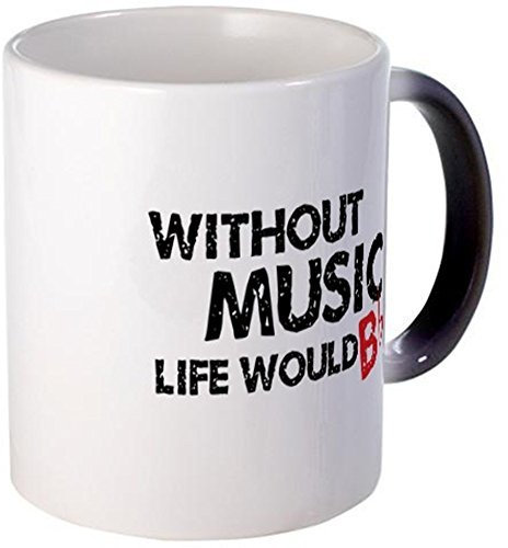 Novelty Mug Unique Cup Mug Without Music Life Would B Flat Ceramic Cup for Friends Christmas Presents Birthday Gifts