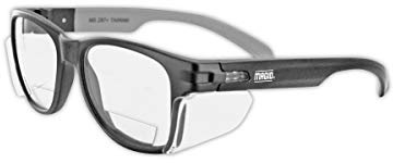 MAGID Y50BKAFC20 Iconic Y50 Design Series Safety Glasses with Side Shields | ANSI Z87+ Performance, Scratch & Fog Resistant, Comfortable & Stylish, Cloth Case Included, 2.0 BiFocal Lens (1 Pair)