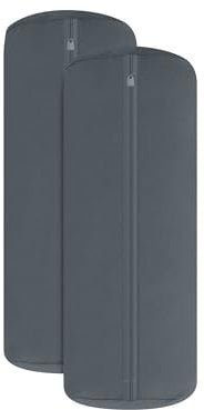 npluseins Doppelpack Jersey Nackenrolle-Kissenbezug - Uni Kissenhülle 1389.1908, ca. 40 x 15 cm, anthrazit