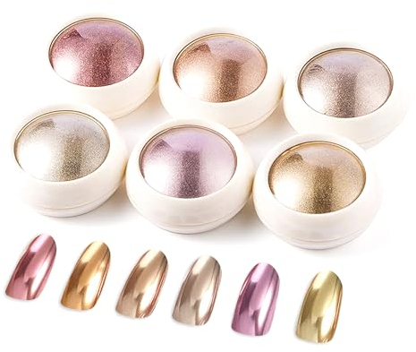 LEDSUUEI Chrome Nail Powder【Upgrade Mirror Effect】Rose Gold Cromepulver Nägel, Metallischer Spiegel Chrom Puder Näge Erhöhte Kapazität, Aurora Ice Shimmer Chrome Pigment Pulver für DIY-Salon