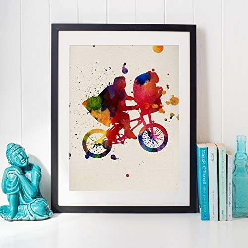 Drucken für die Gestaltung ET Nacnic Aquarell-Stil. Filmposter mit Bildern in Aquarell-Stil gedruckt. ET Blatt. Haus Dekoration. Blätter für die Gestaltung. 250 Gramm Papier