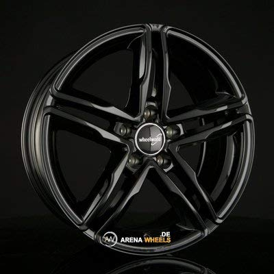 WHEELWORLD WH11 BLACK GLOSSY 5X112 ET37 HB66.6 ALLOYWHEEL 7.5X17