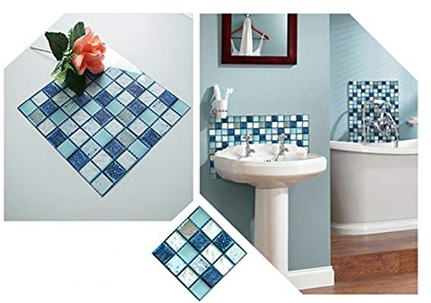 Rui Xin Trade Peel and Stick Backsplash 3D Mosaic Tile Stickers Splashback Wall Stickers for Bathroom Kitchen 4 x 4 Inch (10x10cm) 40 PCS/Set