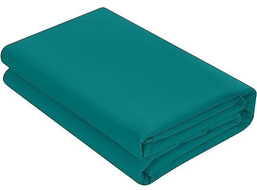 HOME ACE Non Iron Percale Flat Sheet Super King Bed Teal, 180 Thread Count 100% Poly Cotton Top Sheets Superking Bedding, Polycotton Teal Bed Sheet Superking Size Bed Cotton Flat Sheet