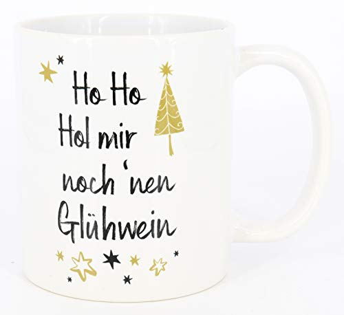 PICSonPAPER Glühwein Tasse mit Spruch Ho Ho Hol mir noch 'nen Glühwein, Kaffeetasse, Keramiktasse, Tasse mit Spruch, Glühweintasse