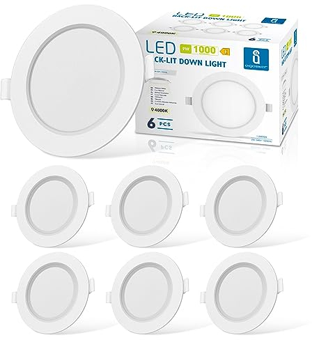 Aigostar LED Einbaustrahler 9W LED Einbauleuchten Ultra flach. 230 V Kein Trafo erforderlich, Deckenstrahler Deckenspots Neutralweiß 4000K, Spots LED Set, 6 Pack