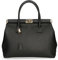 Chicca Borse Borsa Donna a Mano Pelle con Tracolla Bauletto (D28 Nero)