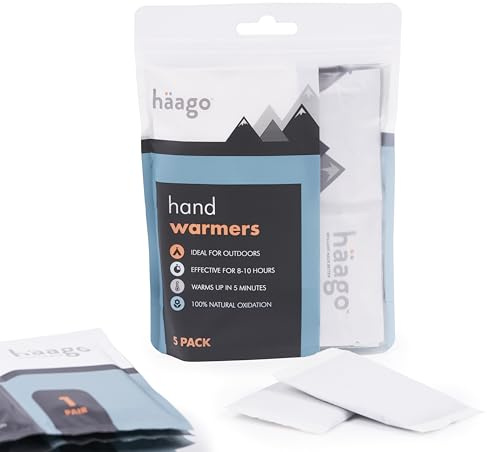Haago Hand Warmers - Travel Pack, 5-Pack Oxidation Warmers for Skiing, Warmers Category