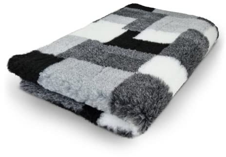 Veterinary Bed - Patchwork Grey - 150 x 100 cm Hundedecke Tierteppich Welpenzucht UK Made waschbar