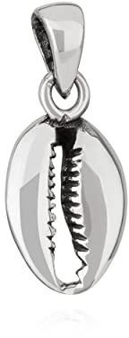 NKlaus Kettenanhänger Muschel aus 925 Silber, 15x8mm, Amulett, 1 Stück | Meeresrauschen; Gewicht 1,1g; Öse 2,5mm