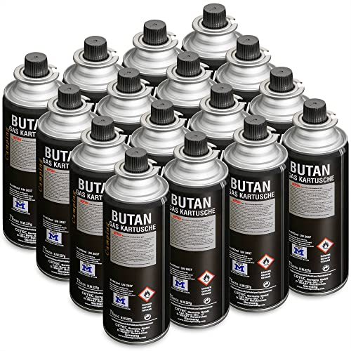 Greenpoint Gaskartuschen 16 Stück - 227g Butangas für Campingkocher, Gaskocher und Camping - Gasflaschen