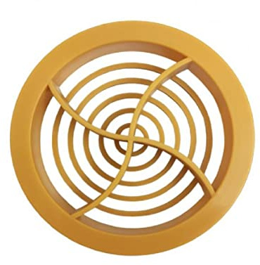 4 x Easy-Trim Tan Plastic 70mm Round Soffit Air Ventilation Roof Discs