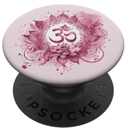 Om Mantra, Buddhismus, Yoga, spirituelles Symbol, rosa Spritzer PopSockets Klebender PopGrip