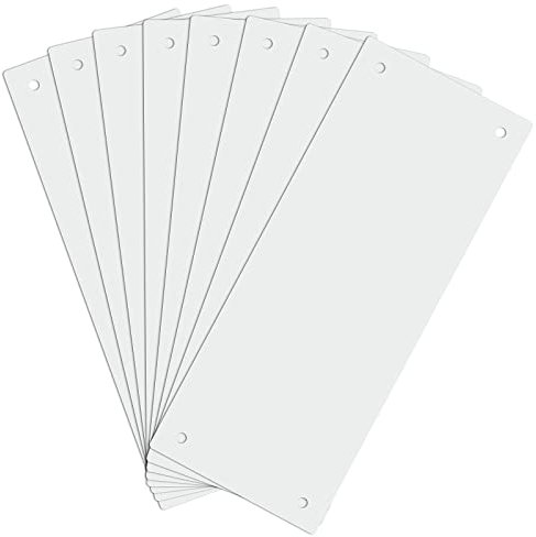 Blanko-Aluminiumschild, Rohlinge, weiß, 25 cm Höhe, 10 cm Breite, Aluminium, 8 Stück (24 x 10 cm, Weiß, 8 Stück)