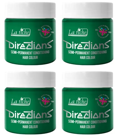 4 x La Riche Directions Semi-Permanent Hair Color Bote de 100 ml (Apple Green)