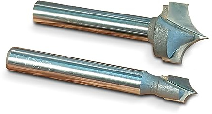 IDC Woodcraft Kanten-Rundungs-Bit-Set – 1/4 Zoll & 1/8 Zoll Radius spitze runde Spitze mit 2 Rillen, Wolframkarbid-Material, 1/4-Zoll-Schaft, 5,1 cm Länge, Rundschnitt, Fräser-Bits