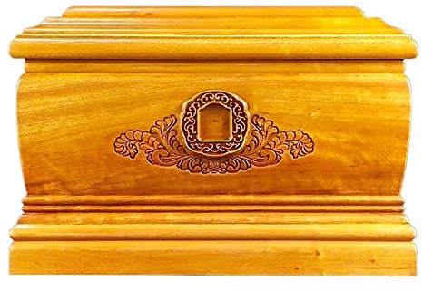 Gedenkurne mit handgraviertem Design „Baum des Lebens“, Urne für Erwachsene, Urnen für menschliche Asche, handgeschnitzte Urne zum Gedenken an geliebte Menschen (Golddraht Nanmu, 380 Kubikzoll)