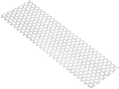 PATIKIL 300x100mm 304 Inoxidable Acero Perforada Chapa, 11 Agujero 19GA Expandido Metal Malla Placa Pantalla Decorativas Mallas para Ventilación Parrilla Ahumar