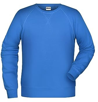 James & Nicholson Herren Raglan Sweatshirt - Sweatshirt im Raglanschnitt aus Bio-Baumwolle | Farbe: cobalt | Grösse: L