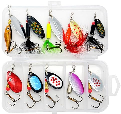Steinn Spinner Blinker Set in Köderbox für Forelle Barsch Lachs Hecht Zander Angeln (Stil 2)