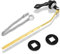 Boltigen Universal Front Mount Toilet Handle, Toilet Trip Lever Handle Replacement with Stainless Steel Flapper Chain, Black Toilet Tank Flush Handle Lever for Most Toilets