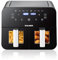 KALAHOL 2024 Friggitrice ad Aria Doppio Cestello, 10L, 2400W, Finestra Visiva, preimpostazioni di cottura 8 in 1, touch screen, impostazione timer, lavabile in lavastoviglie