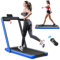 COSTWAY 2 in 1 Laufband klappbar 2,25HP, Walking Pad unter dem Schreibtisch mit APP, Bluetooth, Touchscreen und Fernbedienung, 1-17 km/h, Laufband für Zuhause