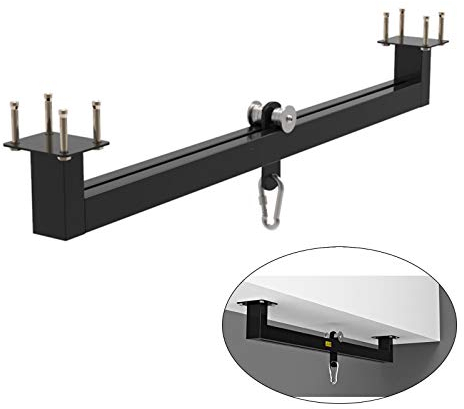 Schwere Boxsack-Wandhalterung,Deckenmontage,Sandsack-Halterung,bewegliche Schiene,Stahlrohr,Wand-Boxaufhänger,hängender Boxständer,Tragkraft: 450 kg (Farbe: Schwarz,Größe: 106 x 12 cm)
