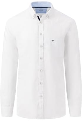 FYNCH-HATTON Leichtes Premium Leinenhemd mit Button-Down-Kragen White / 4XL
