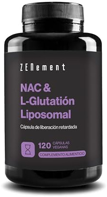 NAC & Liposomales L-Glutathion Hohe Absorption - 120 Magensaftr. Kapseln | 300 mg NAC + 286 mg Liposomales Glutathion - Eigene Rezeptur, Vegan, Glutenfrei - 1 täglich, 4 Monate - Zenement