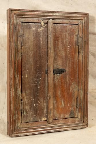 Biscottini Porte intérieure fenêtre L44,5XPR6,5XH61,5 CM - Porte en Bois - Portes intérieures et extérieures - Meubles Maison