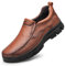 WNUKATO Chaussures pour Hommes Mocassins Confortables et Respirants Antidérapants et résistants à l'usure Chaussures en Cuir décontractées fabriquées à la Main Orange 45 EU