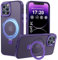 PuyaTeya Magnetic Stand for iPhone 14 pro Case, Compatible with Mag-Safe, Military Drop Protection, Anti-scratch/fingerprint Translucent Matte iPhone 14 pro Phone Case(Purple)