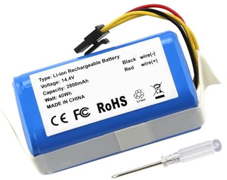 ANTIEE Vacuum Cleaner Batería para Cecotec Conga Summer P1S Robots Bateria para Aspiradora robótica 14.4V 2800mAh