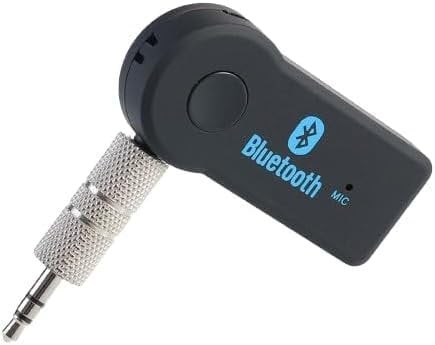 BT-Aux Bluetooth Receiver, Car Bluetooth Aux Adapter, Noise Cancelling 3.5mm Aux Bluetooth 5.0 Vehicle Amplifiers Receiver for Stereo, Wired Headphones, Hands-Free Calls Car Kit Dual Device Connection