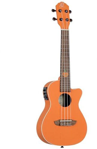 Ortega Guitars Konzert Ukulele Elektro-Akustisch – Custom Built Series Halloween Edition – Okoume, Orange (RUHWCE)