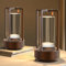 Hapfish 2 Pack Battery Operated Table Lamp for Indoor/Outdoor, Rechargeable Cordless Table Lamp, 3 Color Modes Dimmable, Small LED Battery Powered Crystal Lamps for Living Room/Bedroom - Brown