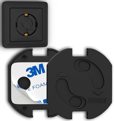 Hoffenbach 20x Steckdosen Kindersicherung – Steckdosensicherung mit Drehmechanik – Schutz für Babys & Kinder – Steckdosenschutz verhindert Unfälle & Stromschläge – Steckdose Kinderschutz – Schwarz