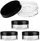 4 PCS 10ml/0.34oz Refillable Loose Powder Containers Face Powder Container Glass Refillable Box No Leak Holder Plastic Empty Travel Container Small Loose Powders Compact Case with Sifter Screw Lid