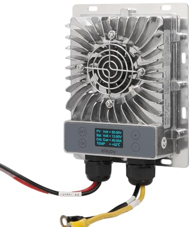 ELEJOY 600W MPPT SolarLaderegler Charge Controller IP65 Wasserdicht Step-Down Einstellbar 40 Amp 12V/24V Batterien System Auto,Max PV Voltage 84V Solarmodul-Regler