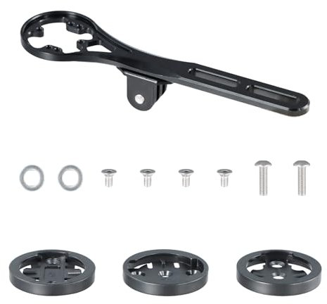 Dokeno Soporte Bicicleta para Garmin Edge, Soporte para Manillar de Bicicleta, Soporte para Ordenador de Bicicleta, Soporte Manillar con Tornillos M4 M5, Soporte de Computadora, Negro