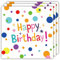 40 Stück servietten geburtstag,33x33cm tischdeko geburtstag servietten bunt gepunkteter, happy birthday serviettes kindergeburtstag für Junge Mädchen Geburtstag Party Deko
