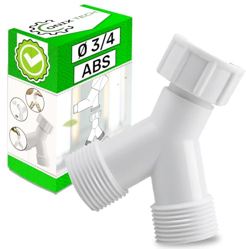 ONIX TECH Doble Conector Manguera para Lavavajillas y Manguera Lavadora Ø 3/4” - Adaptador en Y para Adecuado para Conexión de Entrada de Agua para Manguera Grifo o Jardin - Garantía de 5 Años