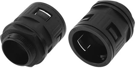 Partuto M32x1.5 Cable Glands 34.5mm / 1.36 Bellows Quick Connector Straight PA6 Nylon Black 2 Pcs