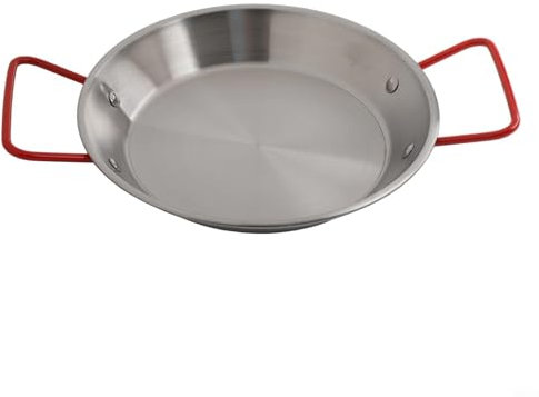 FUBESK Edelstahl-Bratpfanne, Paella-Pfanne, Schüssel, Servierplatte, Topf, Wok, Snack-Tablett, 20 cm (5 Stück)