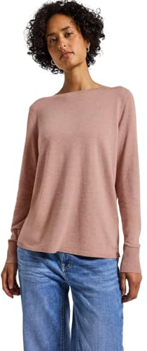 Street One Damen 3015618 Basic Pullover, Faded Rose Mel, 40