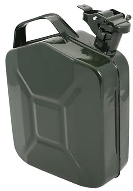 5L Metal Fuel Jerry Can, Powder-Coated Steel, Dark Green, 31 x 22.5 x 11 cm