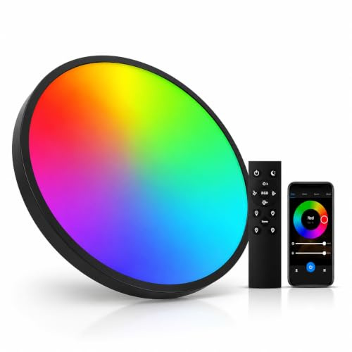 DOMIRA Smart Slim RGB Ceiling Light 22W, Black, App, with Remote